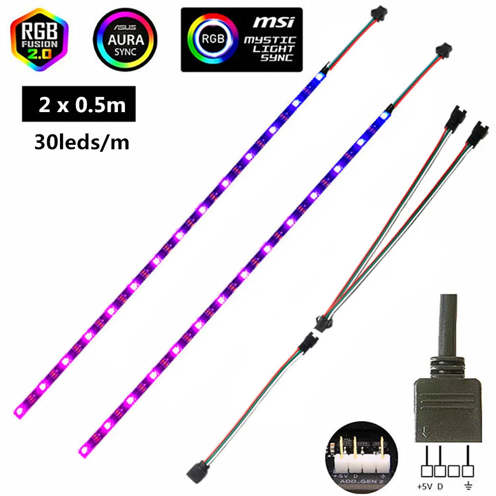 ruban led flexible 5v 30leds 60leds ip30 ip65 waterproof rouge vert bleu violet techno