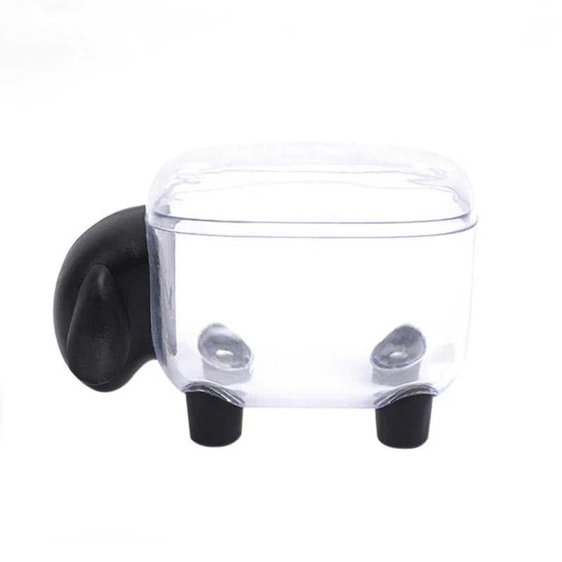 boîte rangement coton tige mouton moderne blanc noir anti poussière portant pinces papier
