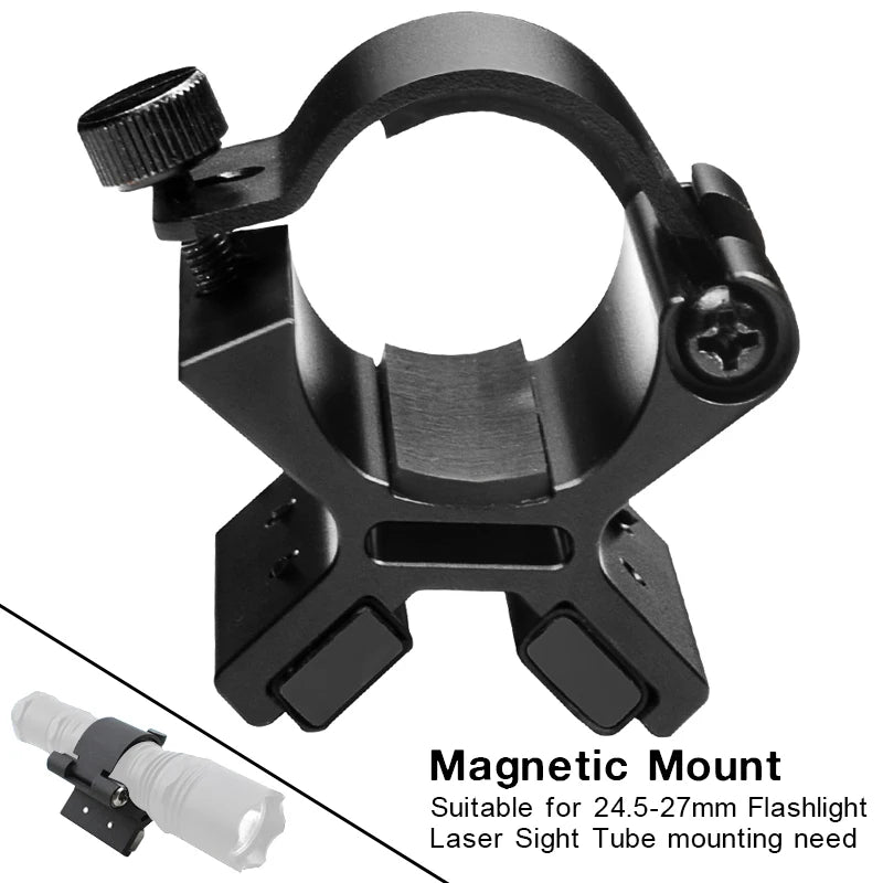 support montage lampe torche noire métal texturé vissage rail picatinny