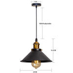 lampe suspendue industrielle conique noire dorée éclairage salon chambre éclairage intérieur E27 adaptable