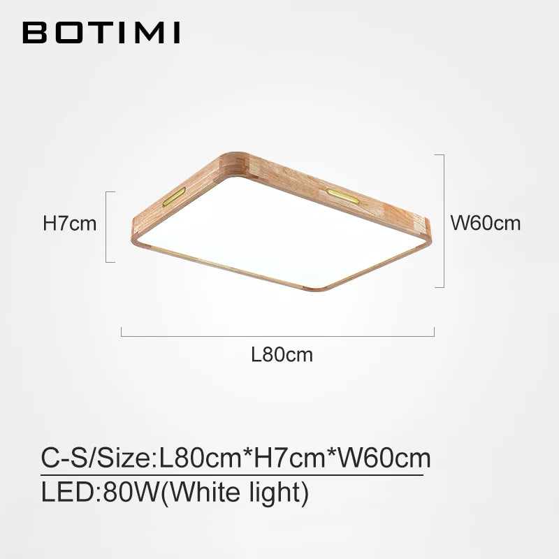 plafonnier moderne bois naturel finition lisse éclairage quotidien télécommande led minimaliste