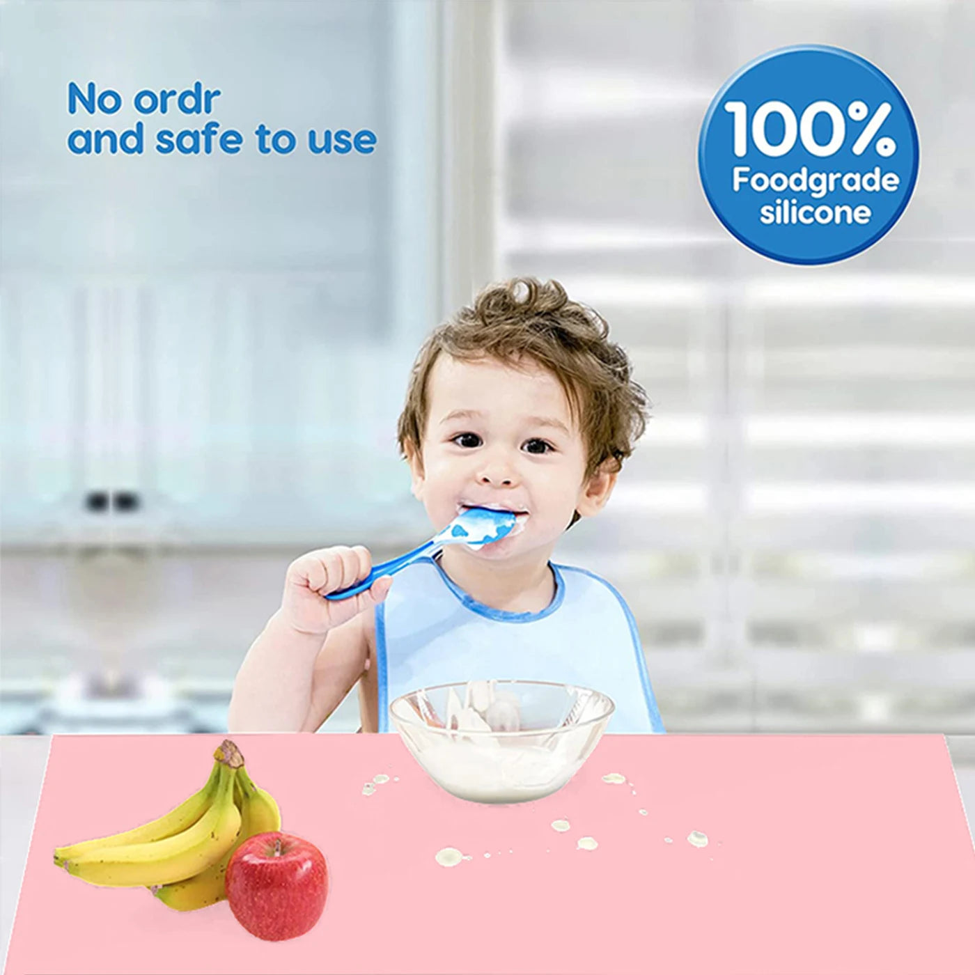 Set de table silicone résistant chaleur gris clair