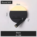 lampe murale moderne LED noir blanc interrupteurs éclairage quotidien chambre cuisine salle manger entrée