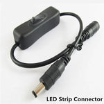 interrupteur led noir blanc switch touch dimmer cable alimentation connecteur dc clips moderne