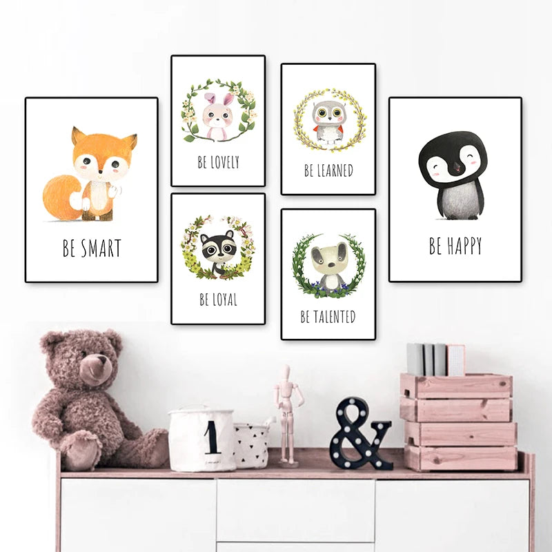 Tableau en toile lapin pour chambre bébé - Décoration murale moderne