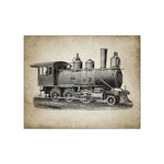 affiche imprimée vintage trains historiques illustration monochrome salon chambreOpaque
