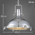 lampe suspendue industrielle vintage or argent noir métal brillant e27 étude salon chambrehôtel