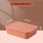 boîtes rangement modernes bleu orange jaune matériau plastique respectueux environnement treillis couvercle petite moyenne