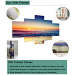 tableaux decoratifs paysage marin coucher soleil vagues plage moderne sans cadre