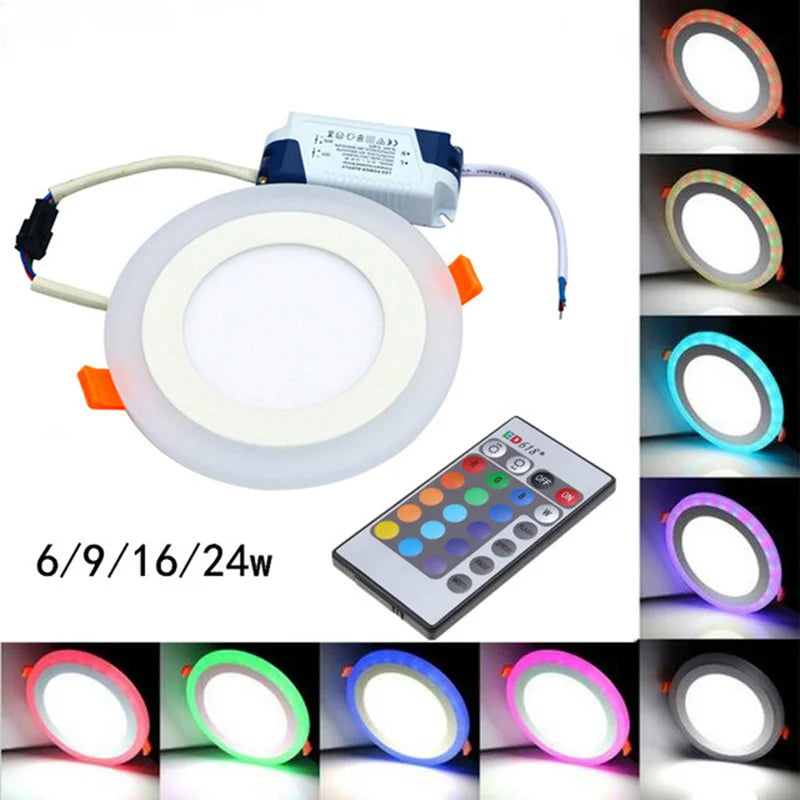 plafonnier led blanc multicolore rond carré moderne télécommande 6w 9w 16w 24w