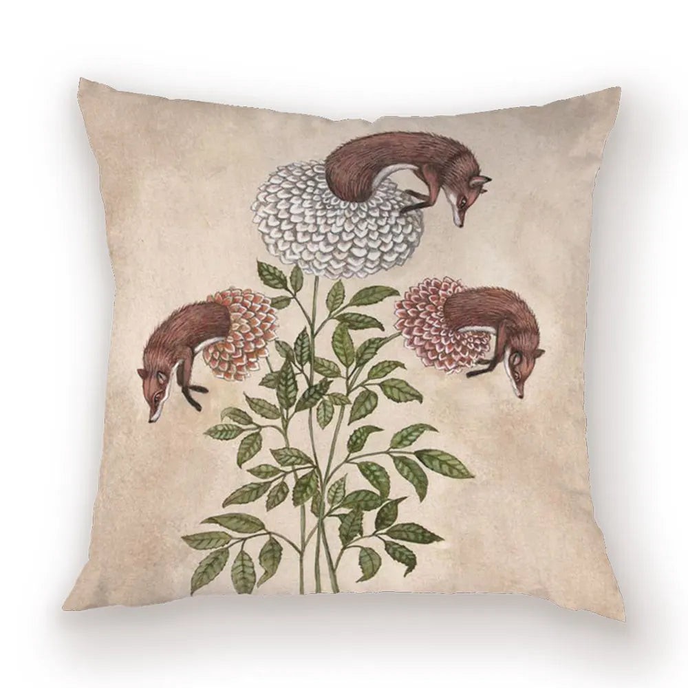 taies d'oreiller carrées fleur vintage polyester blanc décoratives