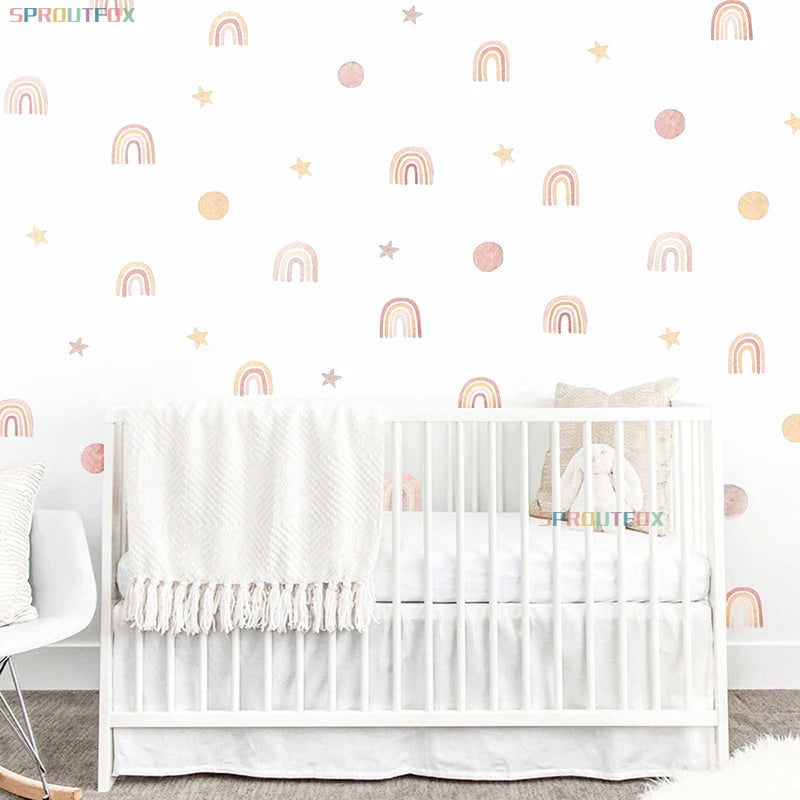 Sticker mural étoiles et pois décoration bébé