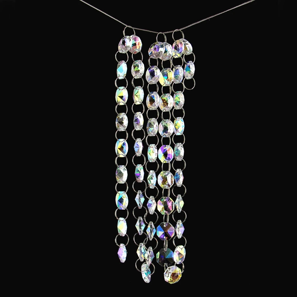 chaîne octogonales transparentes multicolores classiques 10m fil métallique or argent festif mariage