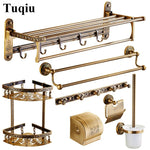 ensemble quincailleries bain bronze ornements floraux classique porte serviettes crochets fixations murales