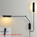 lampe murale articulée moderne noir doré minimaliste deux sources lumineuses flux lumineux variable chambre