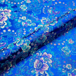 tissu brocart fleurs rouge rose jaune bleu polyester durable qualité jacquard teint decoration materiau