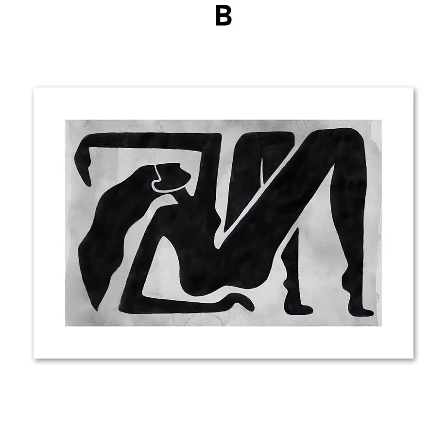 Image en noir et blanc avec une forme abstraite et élégante.