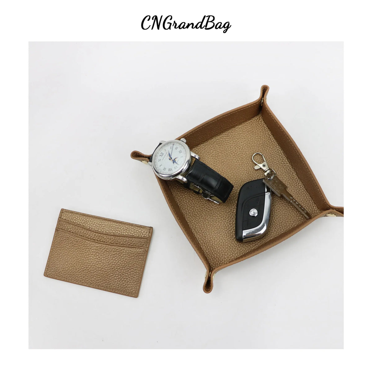 plateau rangement cuir noir rouge moderne porte clés montre carte boucles d'oreilles stylos figurine
