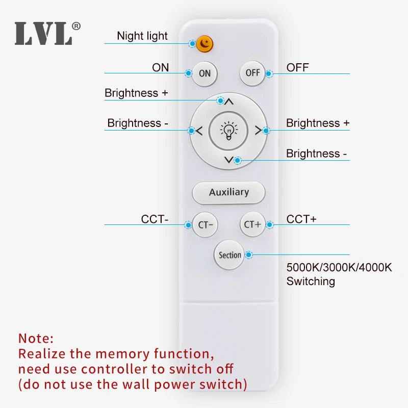 Lampe LED moderne télécommande blanc plat autonome 24W 32W