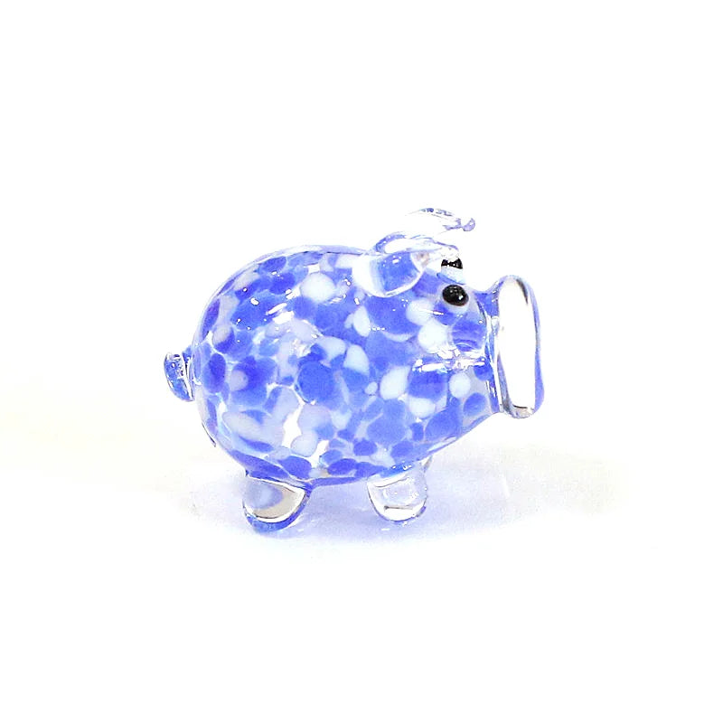 petite tirelire cochon verre artisanal décoratif rose vert bleu maison jardin