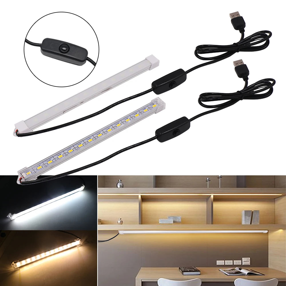ruban led blanc moderne 35cm 1m cable usb interrupteur