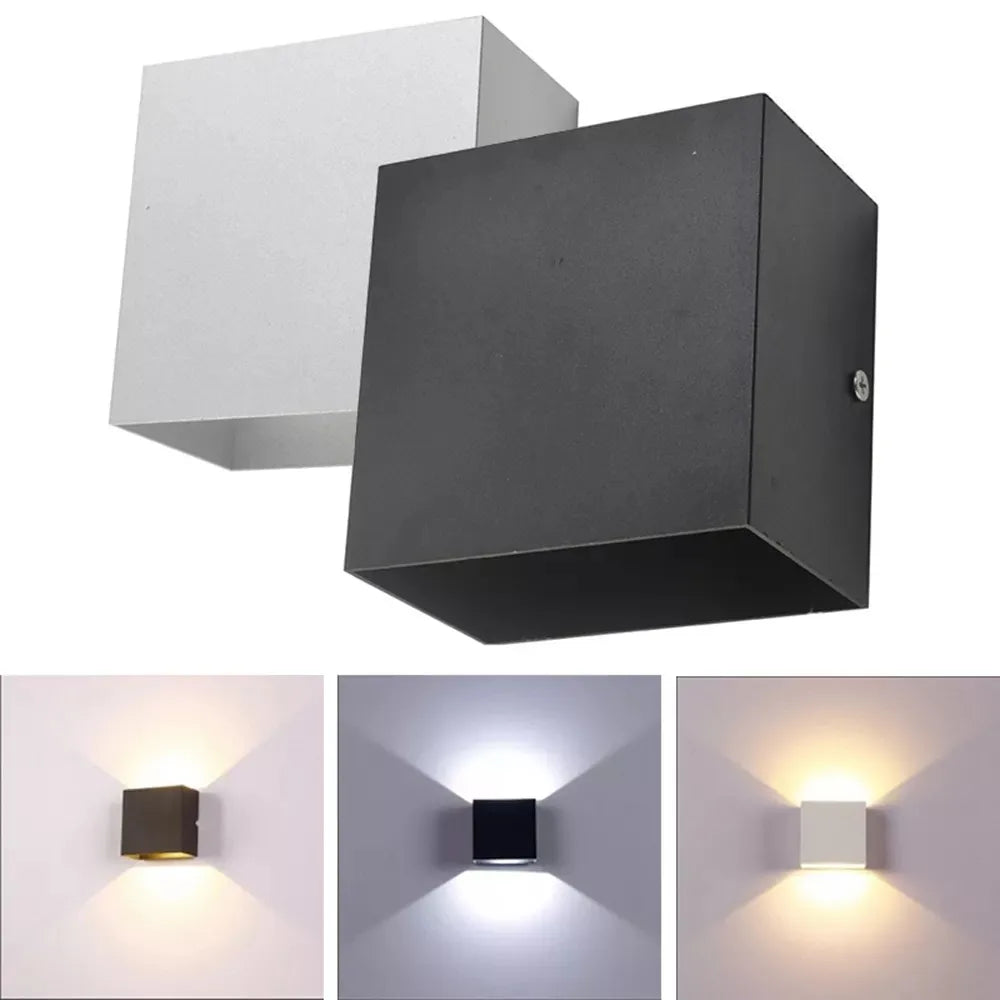 applique murale moderne 12w noir étanche fixée mur contemporaine opaques