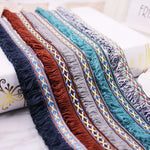 rubans jacquard franges motifs géométriques bleu rouge blanc rose ethnique boho chic opaques decoration