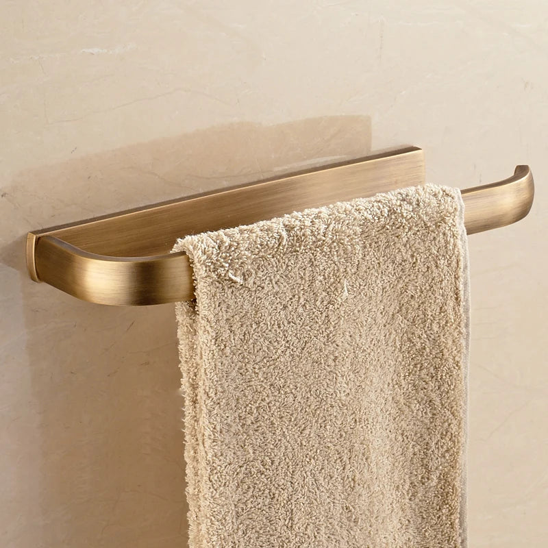 accessoires salle bain ensemble or antique fixations murales moderne barre serviettes porte papier toilette