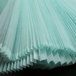 tissu voile plissé blanc bleu clair moderne polyester opacité respectueux environnement décoration bricolage couture