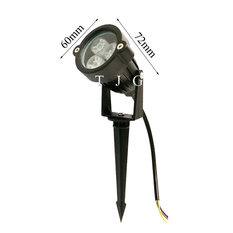 projecteur led jardin extérieur noir mat piquet câble pelouse terrasse