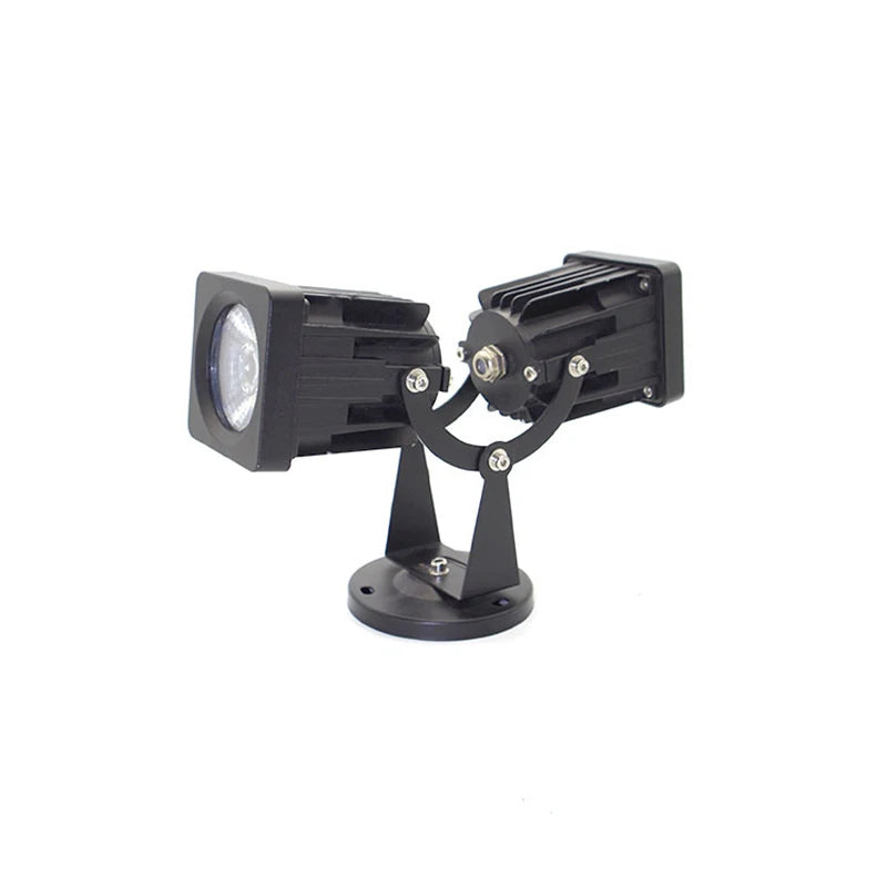 projecteur led double tete impermeable noir moderne exterieur jardin ip65 10w