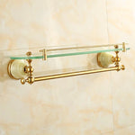 ensemble porte serviettes accessoires salle bain doré élégants classiques vintage vis fixations double porte
