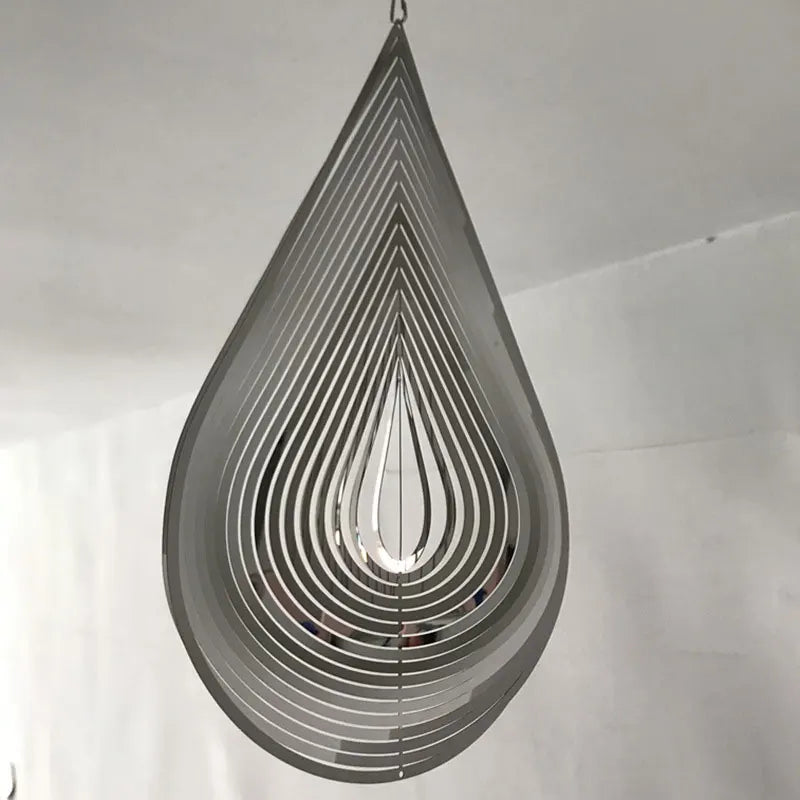 suspension décorative métal argenté moderne cercles coeurs chaînette anneau extérieur intérieur fée populaire