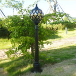 lampe solaire vintage doré marron clair rétro géométrique ip65 led moderneextérieur