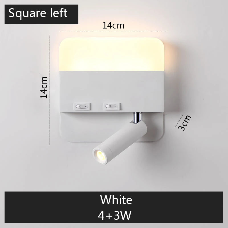 lampe murale moderne LED noir blanc interrupteurs éclairage quotidien chambre cuisine salle manger entrée