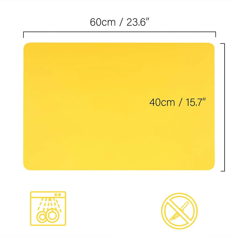 tapis table silicone bleu gris jaune vert uni minimaliste antidérapant isolant thermique