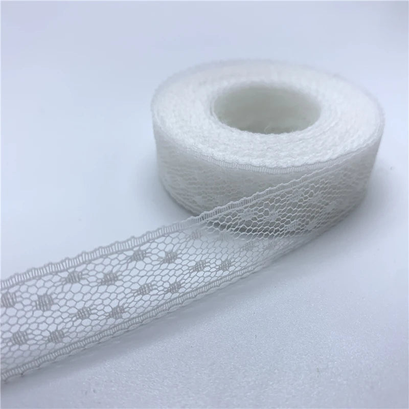 ruban dentelle brodée polyester organza largeur 15mm yards couleurs multiples motifs carrés légèrement transparent