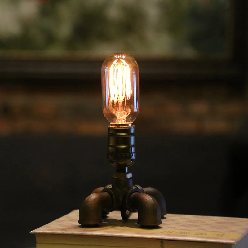 lampe table industrielle vintage bronze doré finition laiton douille E27