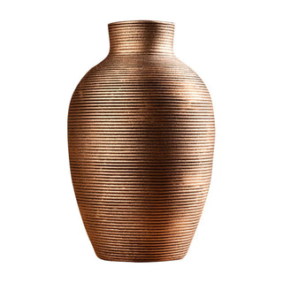 vase céramique moderne minimaliste marbré marron rouille noir argenté blanc cannelures