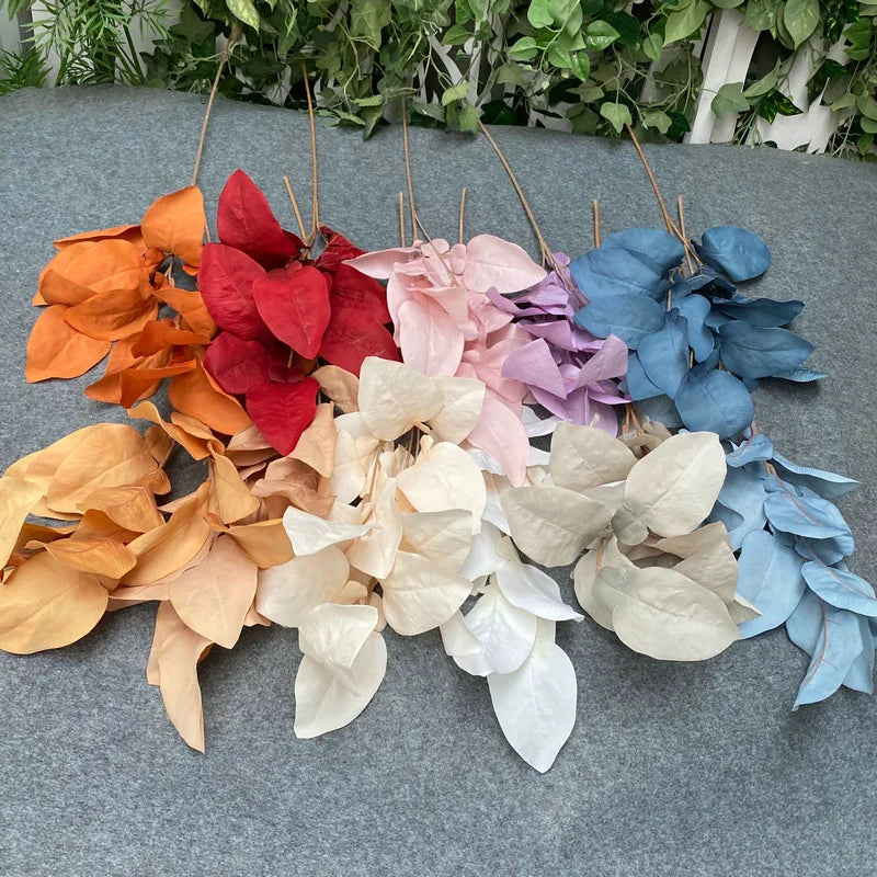 feuilles artificielles ornementales extérieures soie couleur or naturel tringle inclusion