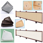 voile balcon tissu hdpe anti uv gris beige marron semi transparent tressé rustic naturel