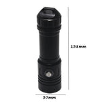 torche led rechargeable plongee camping 10w 6000lm 80m etanche noire