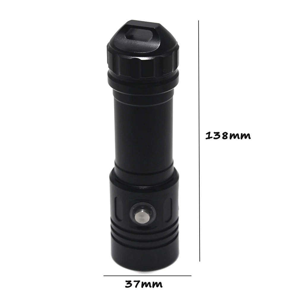 torche led rechargeable plongee camping 10w 6000lm 80m etanche noire