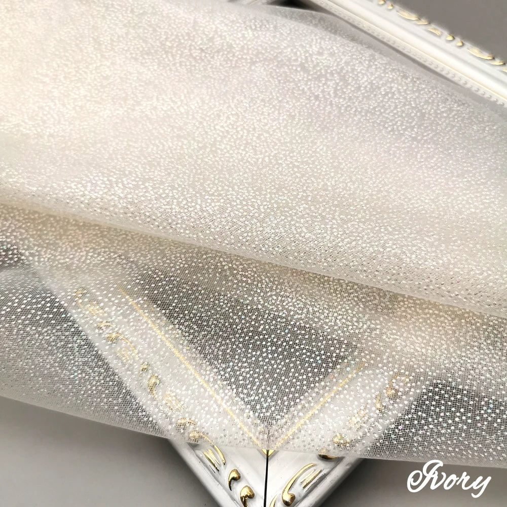 tissu polyester tulle pailleté rose clair blanc gris vert moderne décoration bricolage accessoire couture