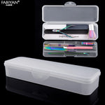 boîte rangement transparente nail art pinceaux outils manucure coupe ongles lime moderne minimaliste