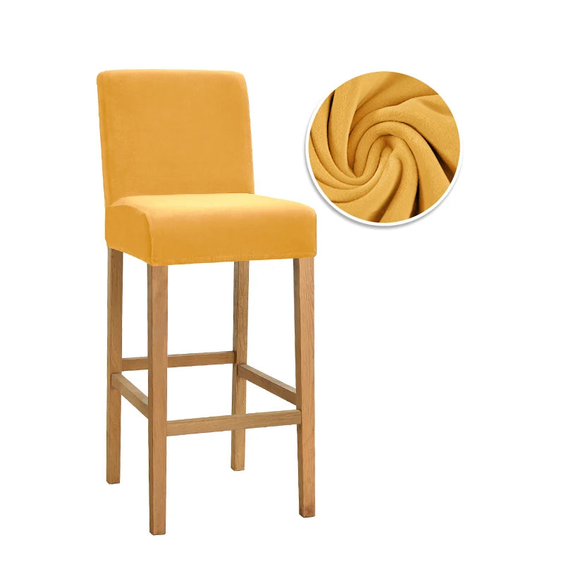 couvre tabouret moderne tabourets bar lavables tissu plush uni couleur bleu jaune vert orange
