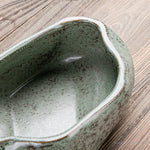 bassin céramique artisanal texture marbrée couleur vert gris durable plante verte