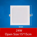 plaque led moderne noir blanc 12w 18w 24w clips métalliques opacité 10x20cm