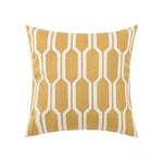 housse coussin brodée géométrique moderne fleur abstraite couleur beige blanc vert jaune décoration intérieure
