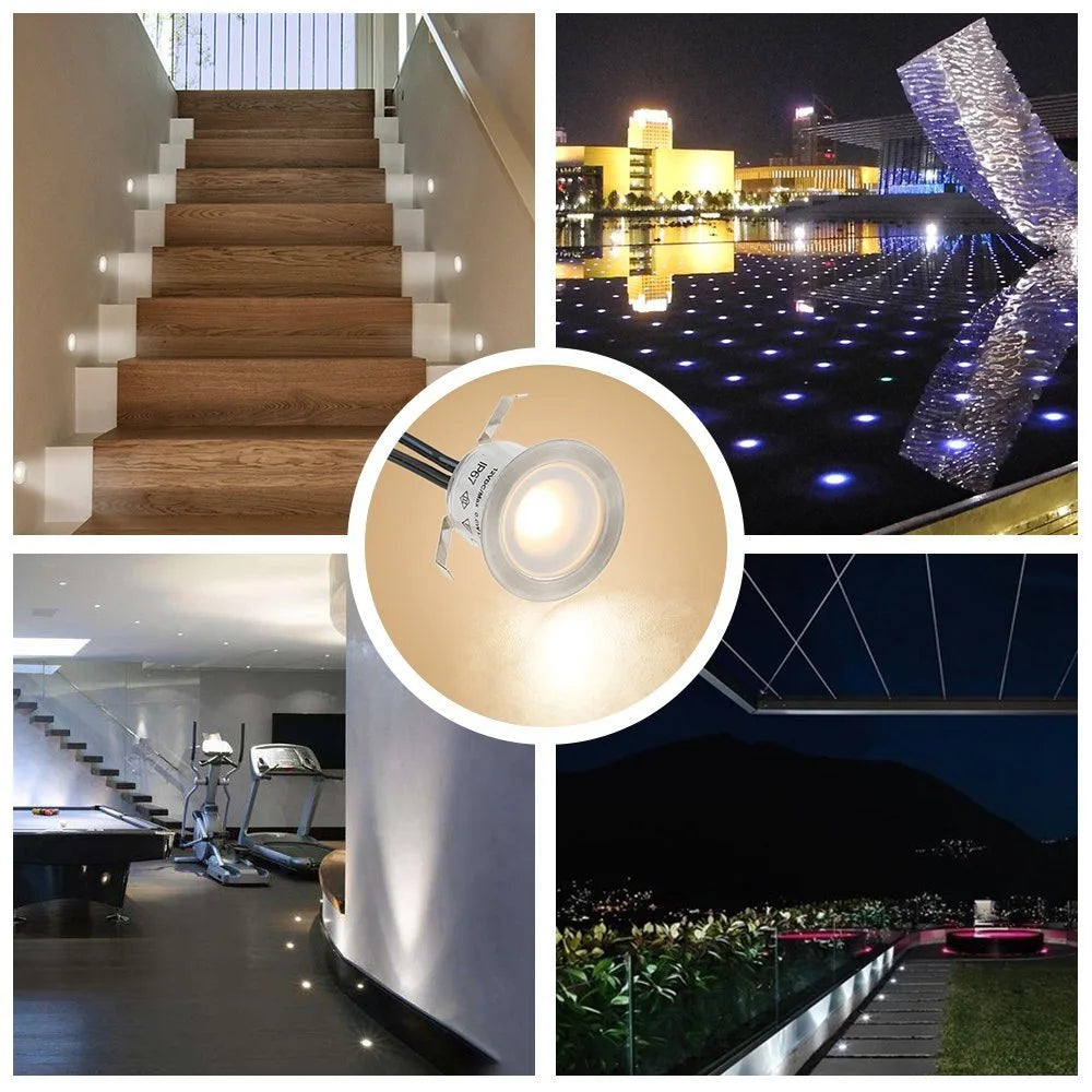 spots led blanc ip67 acier inoxydable moderne adaptateur dc12v câble noir